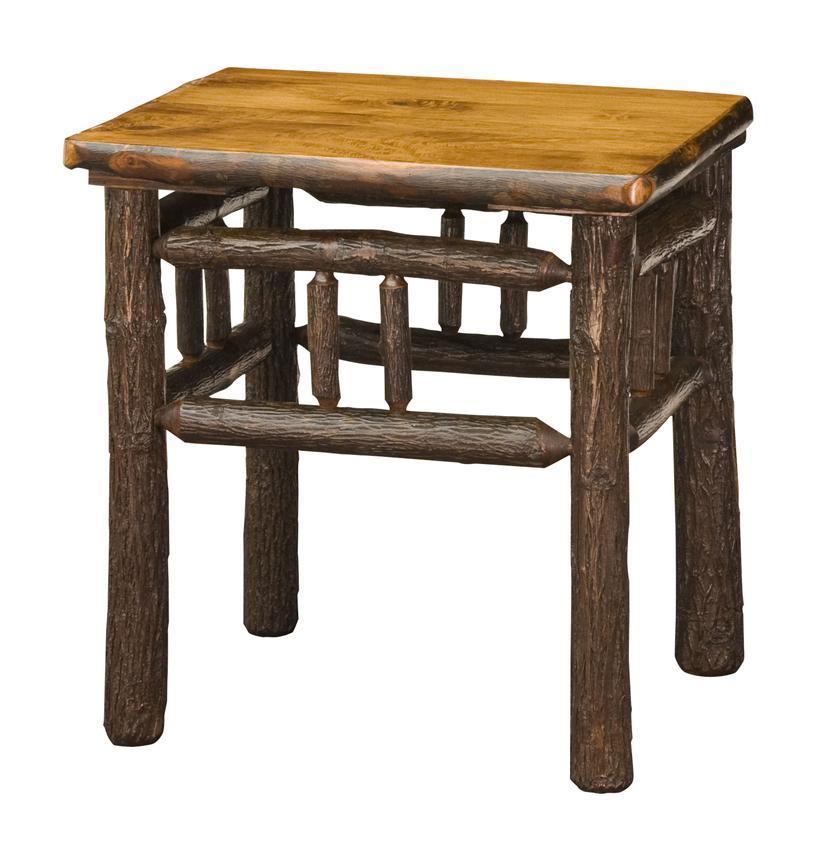 Rustic Hickory Lumberjack End Table From DutchCrafters Amish Furniture